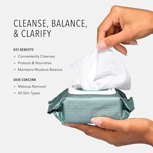 HydroPeptide HydroActive Cleanse, Micellar Facial Cloths, Gently Cleanses Skin, Hydrating and Nourishing, 30 Count