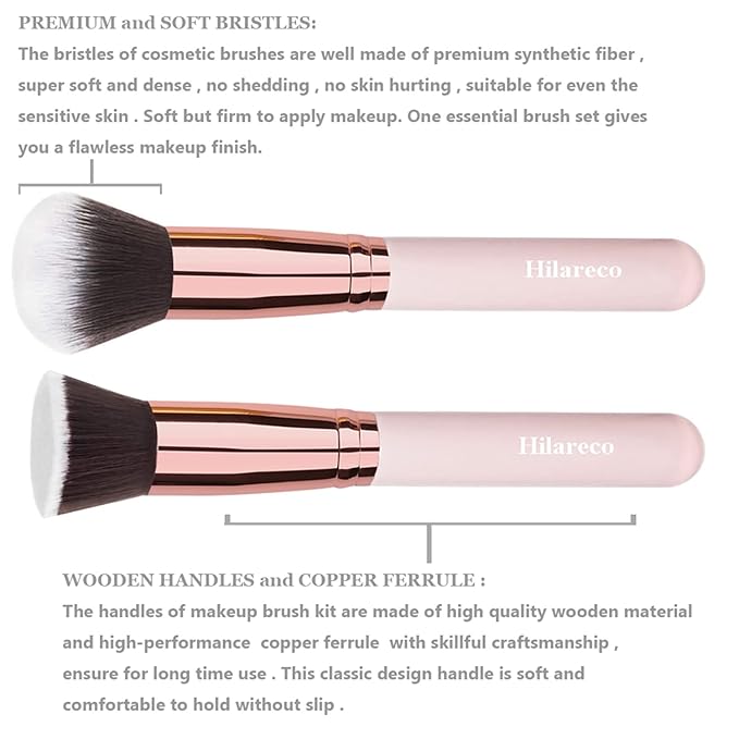 PHOERA Makeup Set - Full Coverage Foundation, Primer, Powder, Concealer & Kabuki Makeup Brushes - 2 Makeup Sponge (Nude + Warm Peach)