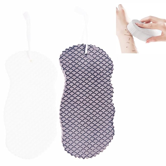 2 Piece Ultra Soft Exfoliating Bath Sponge,Soft Bath Body Shower Sponge,Spa Scrub Exfoliator Dead Skin Remove,3D Bath Sponges for Shower,Reusable Bath Sponge for Adults Children (Grey+White)