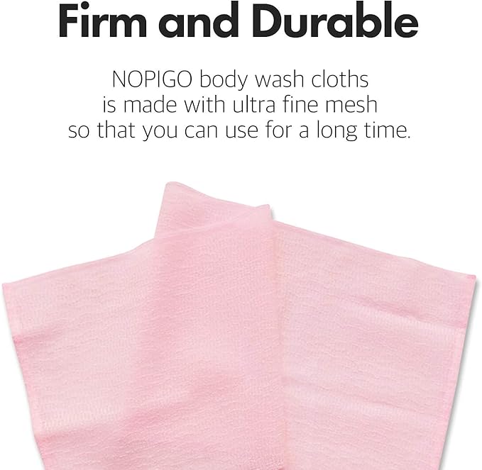Premium Exfoliating Washcloth Towel(4 Color) Korean Loofah Bath Sponge Long Back Scrubber African Bath Sponge African Long Net for Shower/It Becomes Softer as You use.by NOPIGO