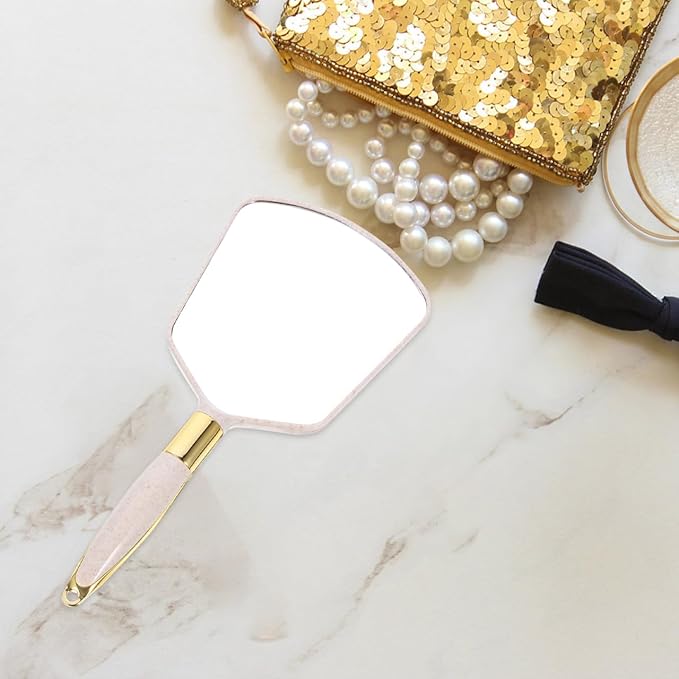Hand Mirror for Women, Small Hand Mirror Handheld Mirror with Handle Comestic Makeup Mirror for Travel Purse Grooming