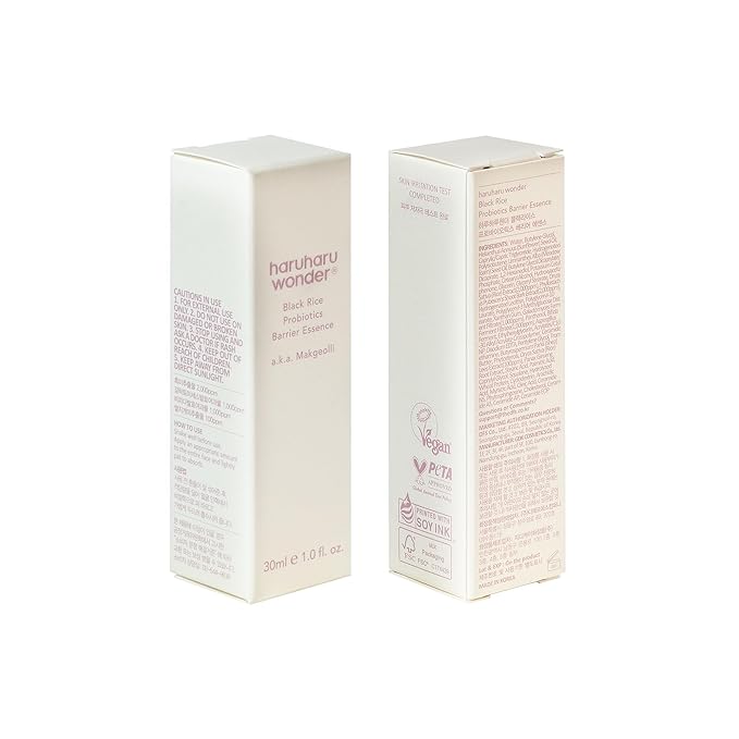 haruharu Wonder Black Rice Probiotics Barrier Essence, Travel Size, Skin Flooding & Layering, Strengthen Skin Barrier, Soothing, Plumping, Holiday Stocking Stuffer, Korean Skincare, 1.01 fl. oz