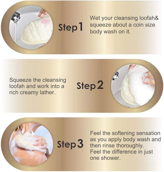 Bigger 5x7 Natural loofah Sponge for Exfoliating and Invigorate Your Dead Skin - Eco Friendly and Biodegradable All-Natural Loufa - Deeply Clean Your Body Pack of 4