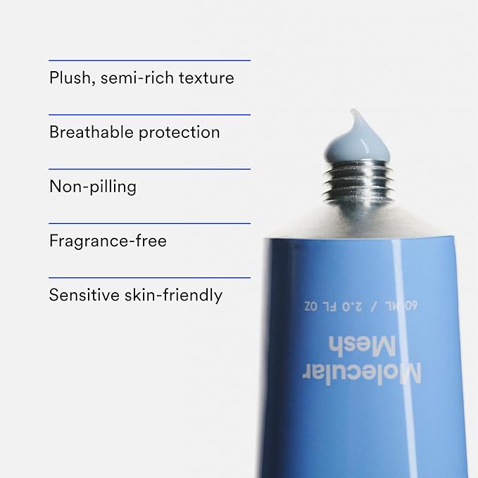 Experiment Molecular Mesh Barrier Repair Moisturizer β Soothing Lightweight Face Cream for Strength, Redness & Irritation - Ectoin, Phytosphingosine, Centella 2 FL OZ - Vegan for Sensitive Skin