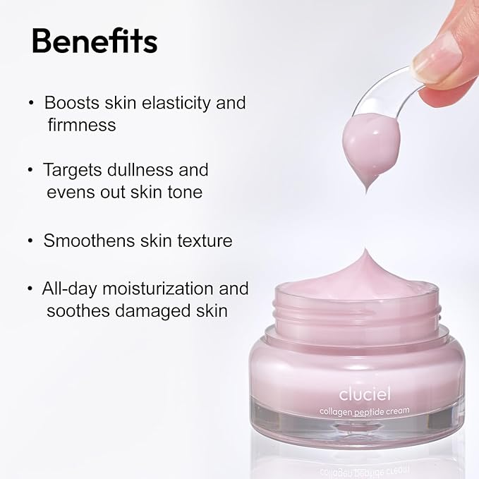 Collagen Peptide Cream I Face Moisturizer with Collagen, 7 Peptides, Vitamin B12, Targets Dullness, Boost Elasticity, Vegan, Cruelty-Free, Korean Glass Skin (50ml / 1.69 fl.oz)
