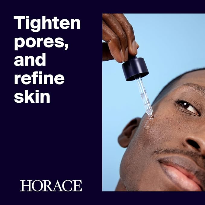 HORACE Salicylic Acid + Niacinamide Face Serum for Men β Anti-Blemish Treatment for Pore Tightening, Smoother Skin, and Redness Reduction β Vegan Skin Care for All Skin Types β Unscented, 30ml