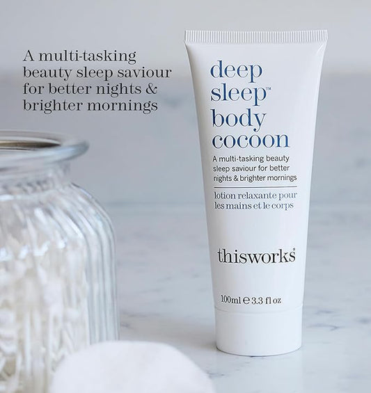 THISWORKS Deep Sleep Body Cocoon β Hydrating Body Lotion with Lavender, Chamomile & Vetivert β Soothing Nighttime Moisturizer for Dry Skin, Promotes Relaxation & Better Sleep β 100ml