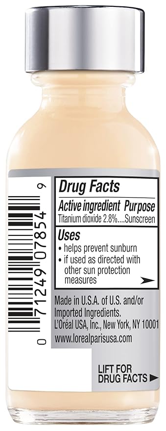 LβOrΓ©al Paris Makeup True Match Super-Blendable Liquid Foundation, Porcelain W1, 1 Fl Oz,1 Count
