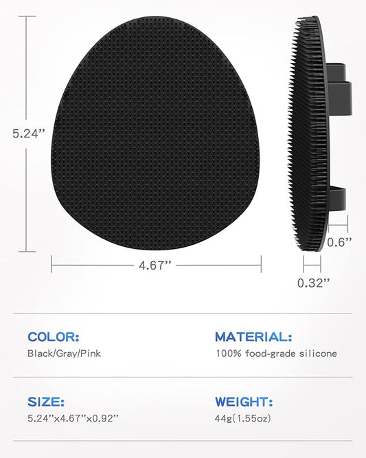 Manmihealth Soft Silicone Shower Brush, Super-Lathering and Deep-Cleaning Body & Face Scrubber, Gentle Exfoliating Bath Glove for All Skin Types(Black*2)