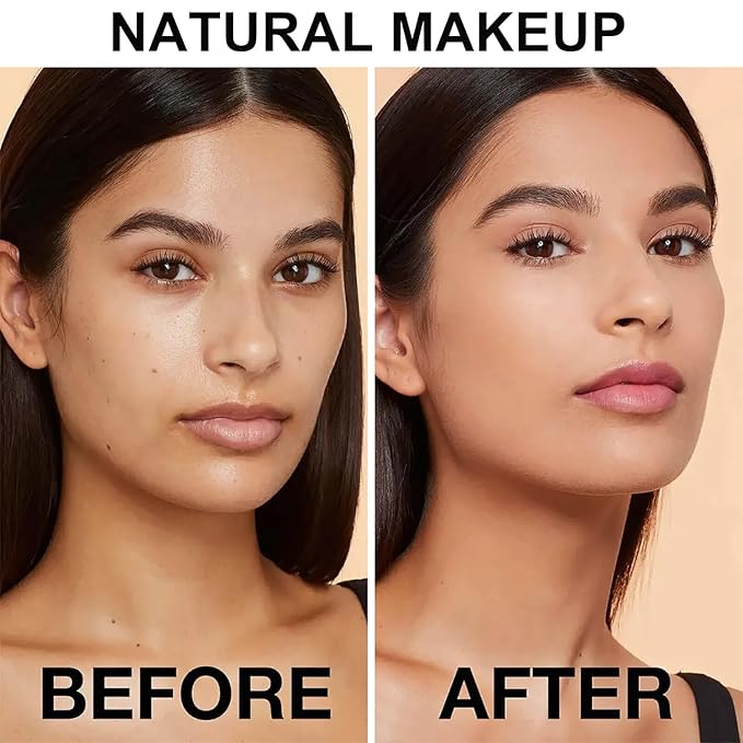 Foundation Set, 2Pcs Flawless Foundation and Makeup Spong Set for Natural Look, Waterproof, Medium Coverage, Matte Finish, Oil-Control, Odorless, Super Stay Up to 12 Hour (#104, Buff Beige)