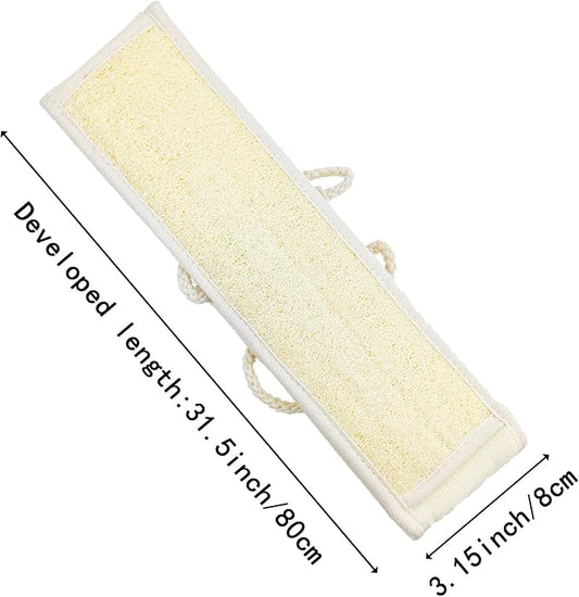 2 Pack Two-Sided Bath & Body Back Scrubber Natural Loofah Sponge Back Exfoliating Scrubber Combo Set Deep Clean & Invigorate Your Skin for Men and Women
