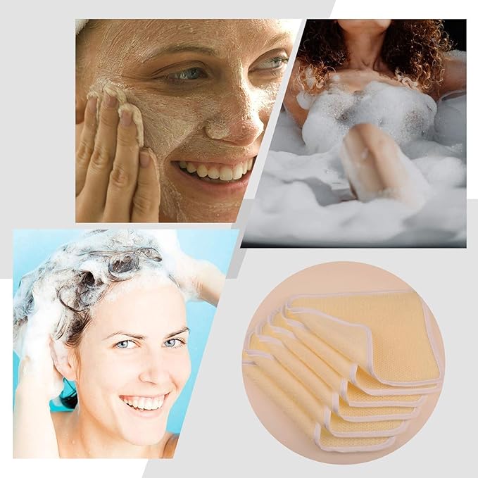 PHOGARY 6 Pack Exfoliating Wash Cloths for Body Scrub and Face Clean, Dual-Sided Wash Towels Bath Washcloths for Men Women Skin Massage Spa - Rough Exfoliating Side and Soft Terry Side