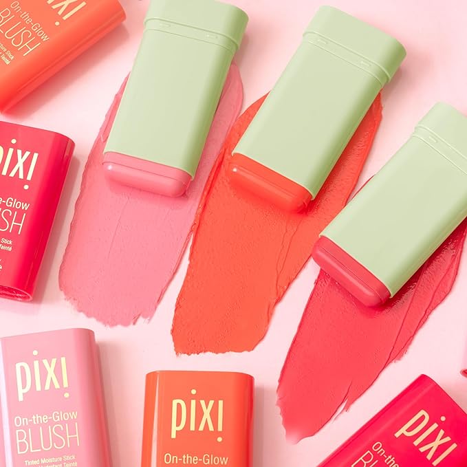 Pixi On-the-Glow Blush - Fleur, Hydrating Tinted Moisture Blush Stick with Ginseng, Aloe Vera & Fruit Extracts, For Cheeks & Lips, 19g / 0.6oz, Paraben-Free