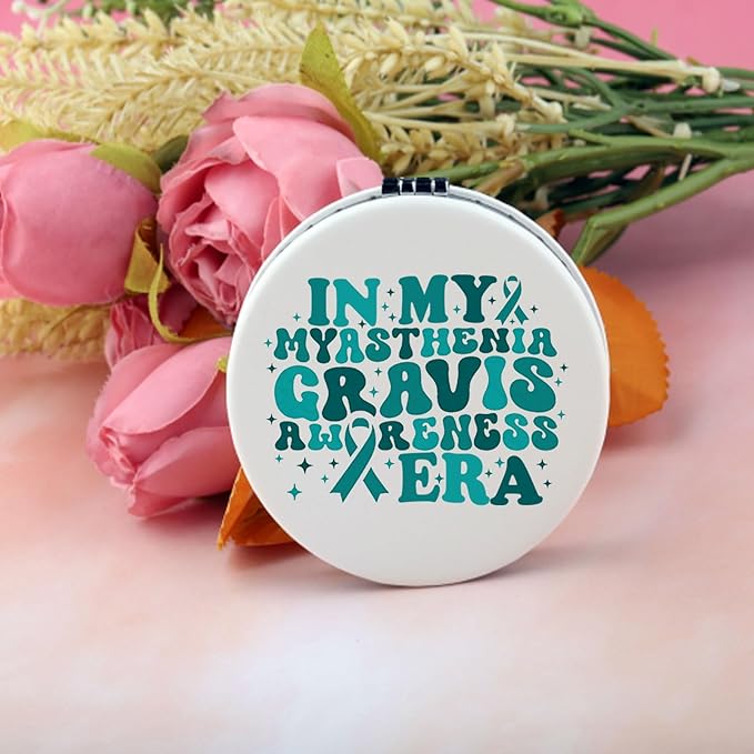 BEKECH Myasthenia Gravis Awareness Gifts in My Myasthenia Gravis Awareness Era Compact Mirror MG Warrior Gifts