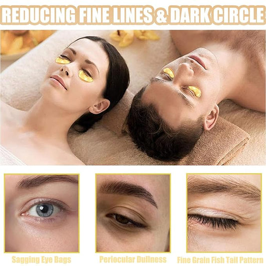 30 Pairs Lip Mask & Under Eye Mask, 24K Crystal Collagen Under Eye Patches for Puffy Eyes, Reducing Fine Lines & Dark Circle, Collagen Lip Mask Sheet Effectively Nourishes the Lip & Eye Skin