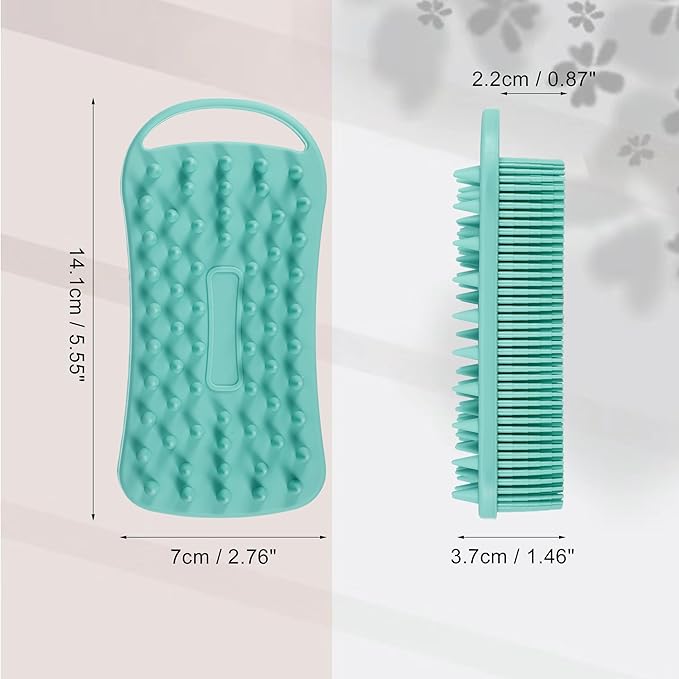VOCOSTE Silicone Body Scrubber, 2 in 1 Body Brush Hair Scalp Massager, Soft Body Scrubbers for Use in Shower, Lathers Well Exfoliating Body Scrubber for All Skin Types, Green