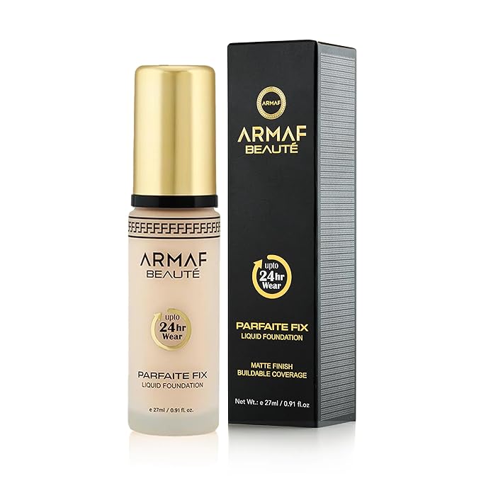 Armaf BeautΓ© Parfaite Fix Liquid Foundation Makeup: Full Coverage Liquid Foundation | Water Resistant, Lasts Up To 24 Hours | 27 ml/0.91 fl. Oz | Fair