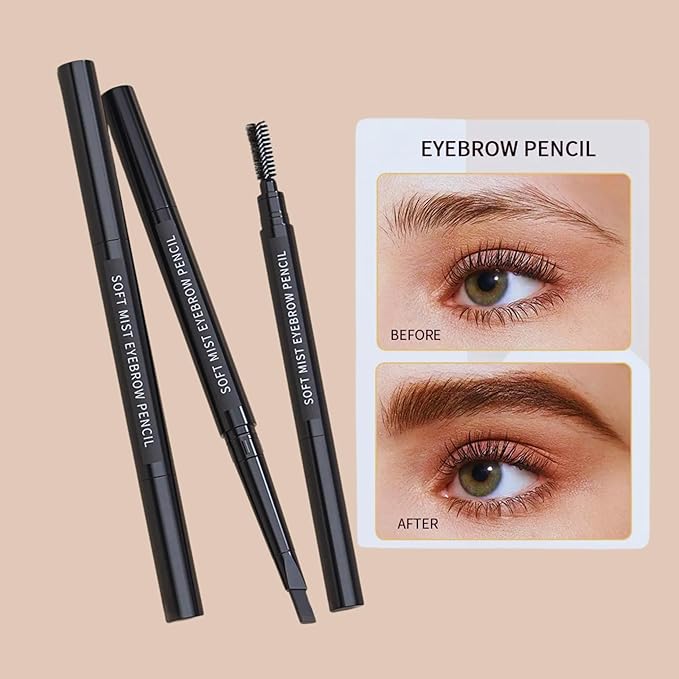 long lasting and waterproof Triangle eyebrow Pencil With Brush (Dark Brown)