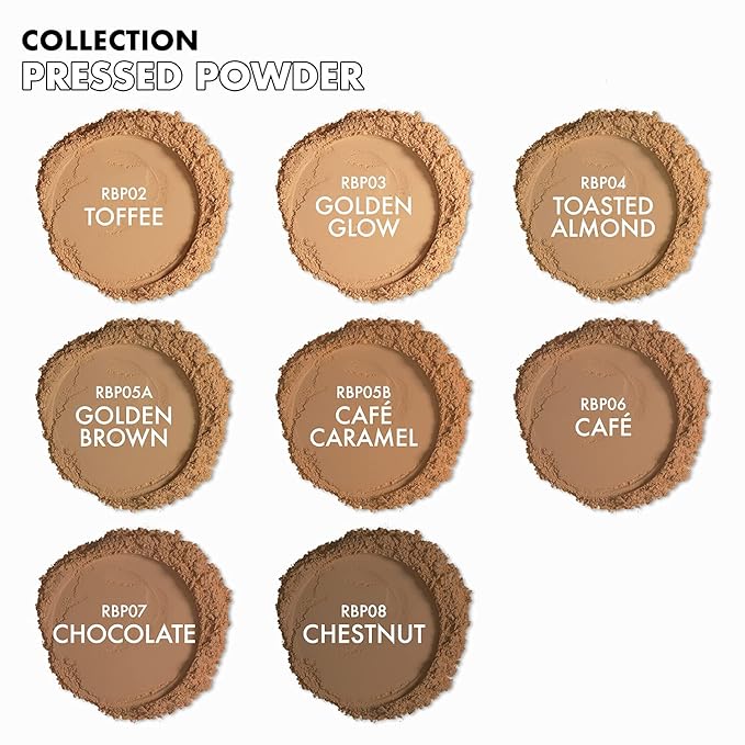 Ruby Kisses No More Blemish Face Powder with Salicylic Acid Korean Makeup Matte Finish Full Coverage Pressed Powder (Toasted Almond)