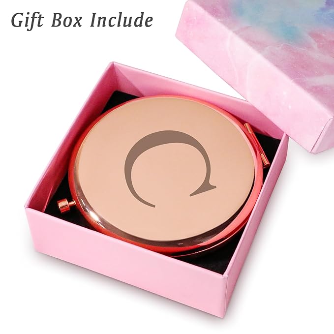 Personalized Gifts for Women Girls, Initial Compact Mirror, Unique Mothers Day Birthday Gifts for Friends Mom Wife Grandma Sister Daughter, 2025 Graduation Gifts for Her College Medical High School