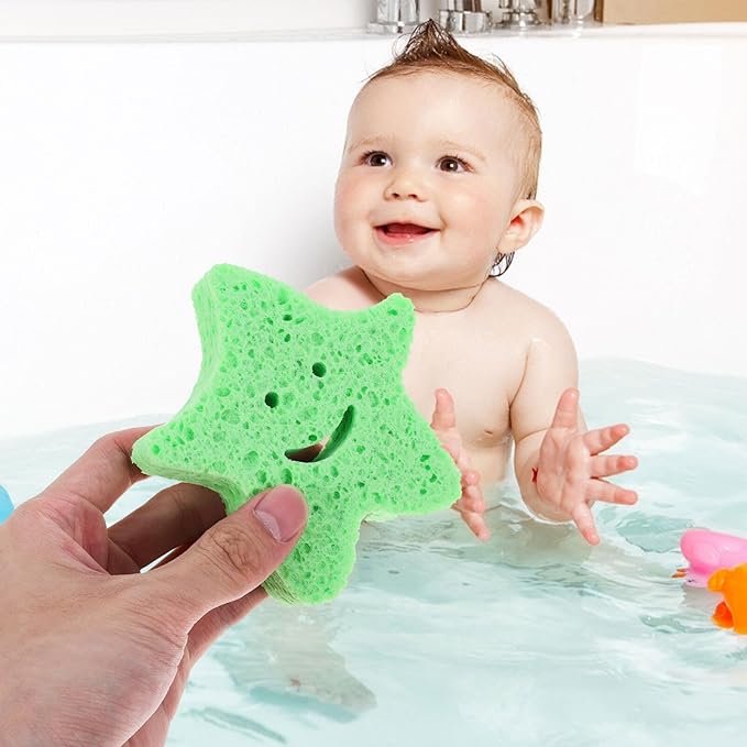 6pcs Bath Sponge Foam Loofah Sponge, Body Sponge for Shower Star Shaped Exfoliating Sponge Portable Body Scrubber