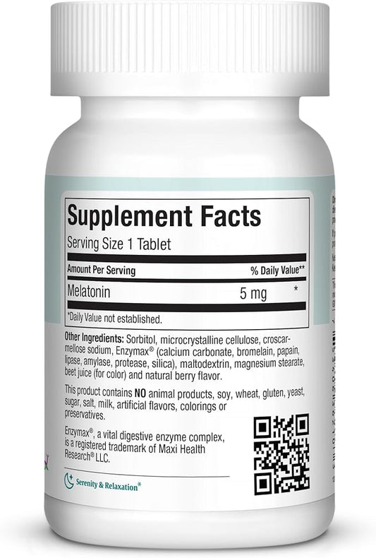Maxi Health Melatonin 5mg Extra-Strength Fast Acting Melatonin – Encourage Natural Sleep with Melatonin'– Non-Habit Forming Sleep Support Kosher (100 Units)