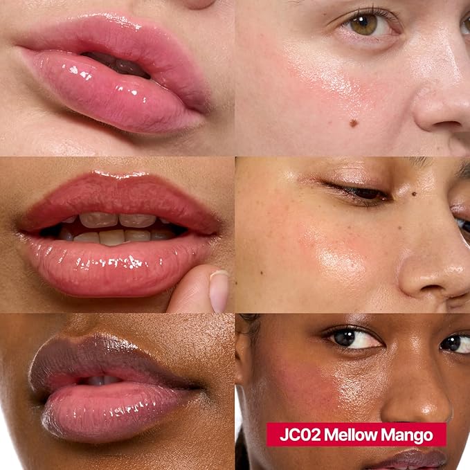Glowy Jelly Pot + Keychain SET | Dewy Jelly Lip & Blush Color, Tinted Glow Jelly Balm, Dewy Buildable Finish β Mellow Mango (Natural Coral) | 0.14 oz