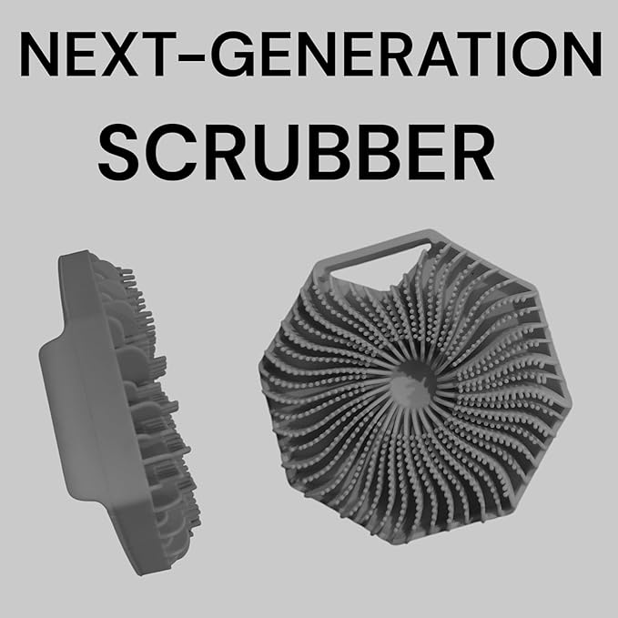 Silicone Body Scrubber, Soft and Gentle Silicone Body Exfoliating Scrubber for Shower Usage, Loofah, (Charcoal)