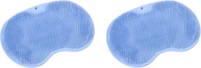 2 Pack Bath & Body Brush,Silicone Scrub Pad,Cleaning Brush for Back of Feet,Exfoliating Bath Mat,Wall Mounted Non Slip Suction disc,Suitable for Both Male and Female Cleaners