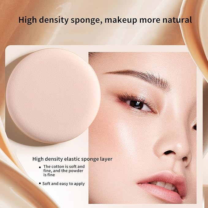 BLUE LOVE BB Cream Cushion Foundation - Lightweight, Waterproof, and Long-Lasting Tinted Makeup, Full Coverage CC Cream for Face & Mature Skin, Hydrating Liquid Foundation Concealer (01 Ivory White)