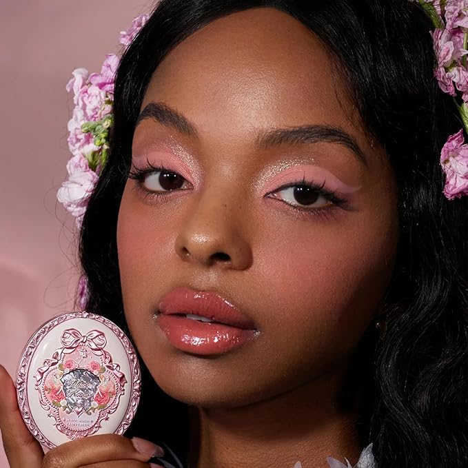 Flower Knows Swan Ballet Embossed Blush,Fushia Matte Finish,Buildable & Blendable Powder Blush for cheeks,Highly Pigmented,Natural Flush for All Skin Tones(01 Blooming Days,5g)