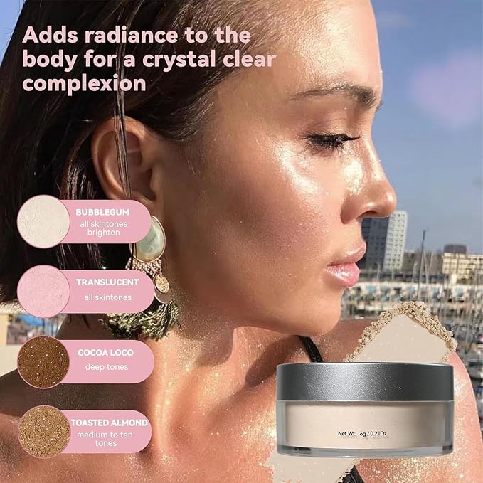 Oil Control Loose Powder, Translucent Setting Powder, Long-Lasting Shimmer, Lightweight Face Powder for Women, Polvo TraslΓΊcido Maquillaje (01#, 1pc)
