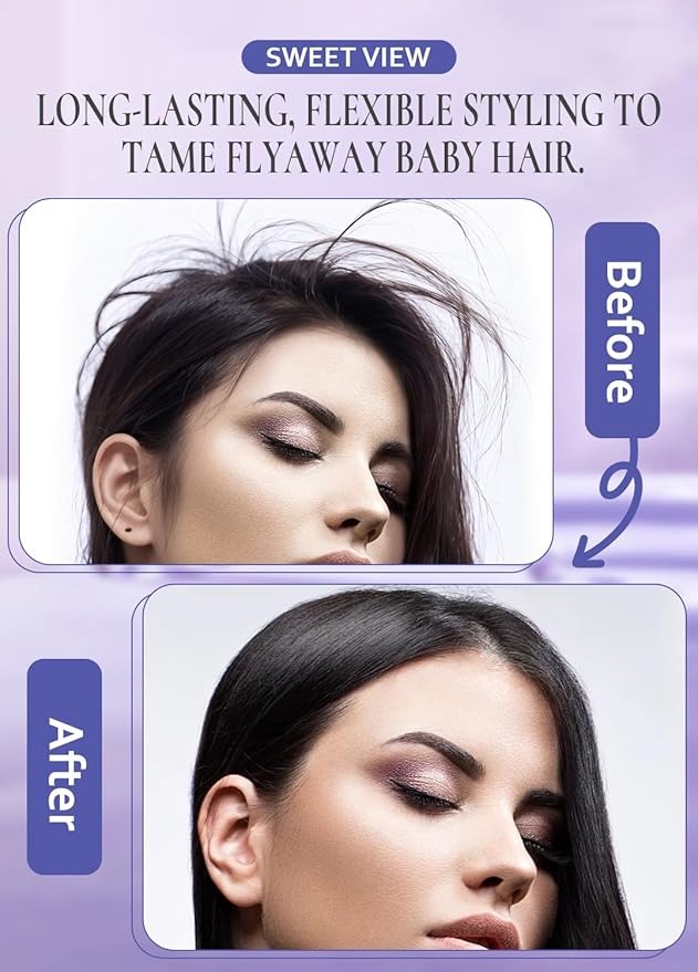 2PCS Hair Wax Stick, Flexible Hold Slick Back Hair Pomade/Balm for Tame Flyaways, Frizz, Sleek Ponytail, Bun, Styling Accessory Cream/Gel for Girls, Kids