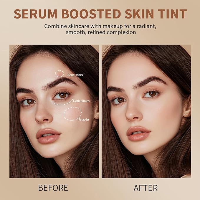 2Pcs Foundation Stick Beauty Balm Serum Boosted Skin Tint, Solid Tinted Moisturizing Serum Contour Stick Foundation Face, Beauty Balm Boosted Tint for Women (#3)
