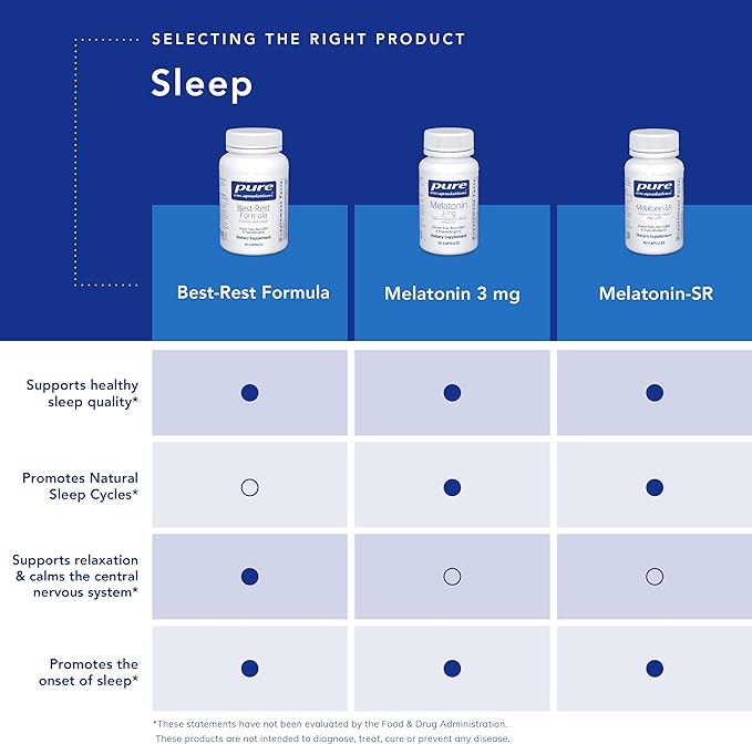 Pure Encapsulations Melatonin 3 mg - Antioxidant Supplement to Support Natural Sleeping & Relief of Occasional Sleeplessness - for Natural Sleep Support* - 180 Capsules