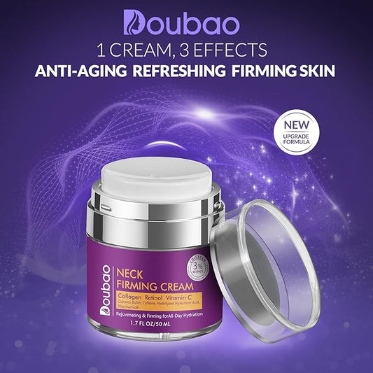 Neck Firming Cream, Wrinkle Cream for Women, Retinol Moisturizer with Collagen and Hyaluronic Acid for Neck, Face and Décolleté, 1.76 fl oz