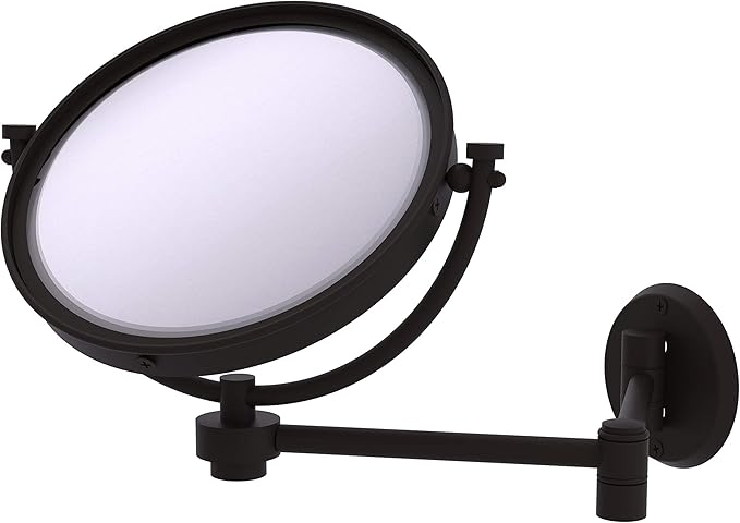 Allied Brass WM-6/4X 8 Inch Wall Mounted Extending 4X Magnification Make-Up Mirror, Oil Rubbed Bronze