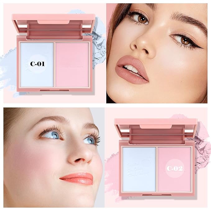 Boobeen Highlighter Contour Makeup Palette Face Matte Bronzer Powder, Compact Contouring Blush for Cheeks, Natural Long Lasting with Brush (01#)