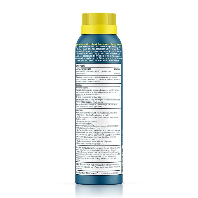 Oars + Alps Hydrating SPF 50 Sunscreen Spray, Naturally Derived Skin Care Infused with Vitamin C and Antioxidants, Water and Sweat Resistant, 6 Oz, 1 Pack