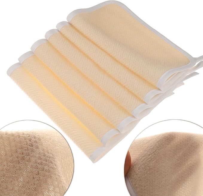 PHOGARY 6 Pack Exfoliating Wash Cloths for Body Scrub and Face Clean, Dual-Sided Wash Towels Bath Washcloths for Men Women Skin Massage Spa - Rough Exfoliating Side and Soft Terry Side