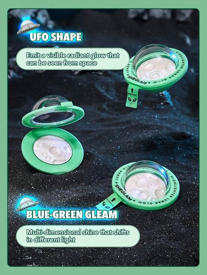 SHEGLAM Lunar Glow Highlighter Face Highlighter Multichrome Glitter Shimmer Highlighter Makeup Eye Face Body Highlighter Illuminator, Silky Creamy Eyeshadow-Neutron Star