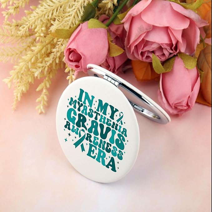BEKECH Myasthenia Gravis Awareness Gifts in My Myasthenia Gravis Awareness Era Compact Mirror MG Warrior Gifts