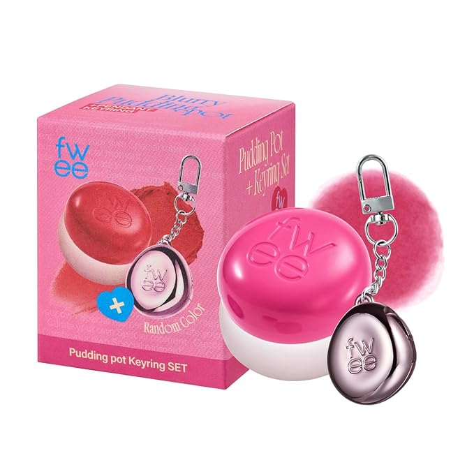 Blurry Pudding Pot + Keychain SET | Airbrushed Blush & Lip, Buildable Pigment, Long-lasting, Lightweight, Easy to Blend, Natural Soft Matte Finish Makeup β Crush (Vivid Pink) | 0.17 oz