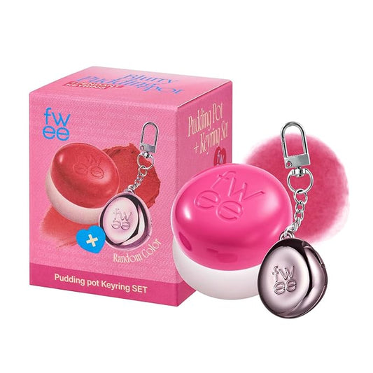 Blurry Pudding Pot + Keychain SET | Airbrushed Blush & Lip, Buildable Pigment, Long-lasting, Lightweight, Easy to Blend, Natural Soft Matte Finish Makeup β Crush (Vivid Pink) | 0.17 oz