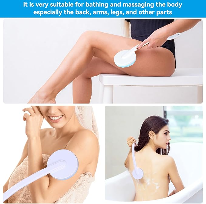 Lotion Applicator for Back, Back Bath Massager Long Handled Lotion Applicator for Body Back and Leg Bath Massaging Tool
