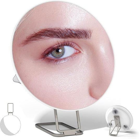 Travel Magnifying Mirror 20x Large 6β Diameter Makeup Mirror with Magnification 20x, Portable Handheld Close Up Magnified Mirror with Stand & Suction Cups, Perfect for Makeup, Shaving, Deep Cleaning
