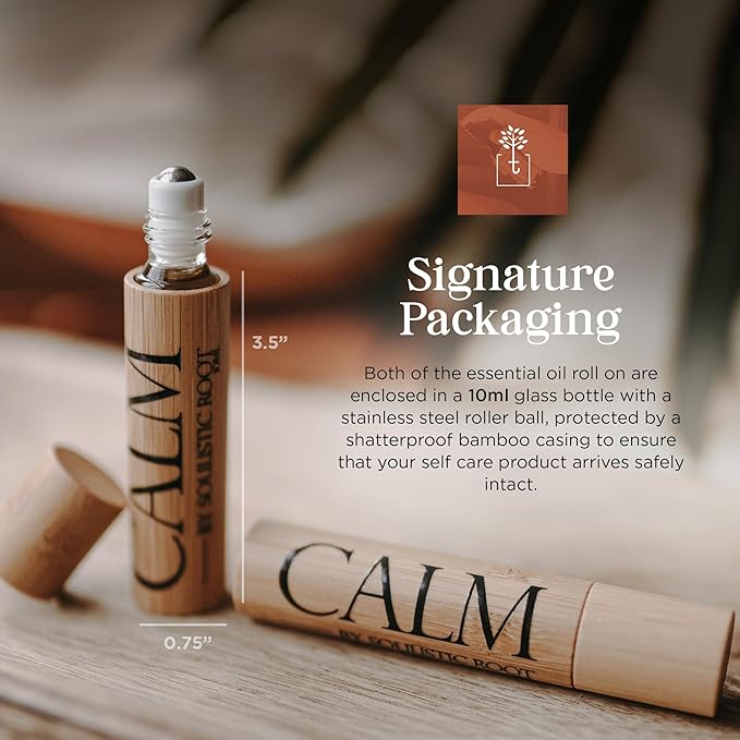 Calm Essential Oil Roll On for Women β Aromatherapy Blend w/Lavender, Chamomile, Clary Sage β Rollerball for Relaxation, Self Care, Skin, Massage, Wellness & Gift Ideas β 10ml Bottle