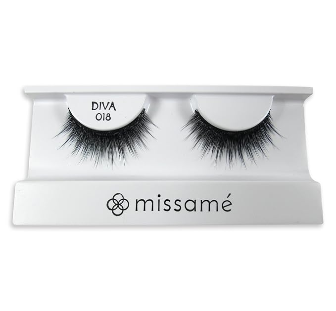 MissamΓ© DIVA Deluxe Beauty False Eyelashes Set Handmade with Premium Synthetic Fibers, Black, 1 Pair