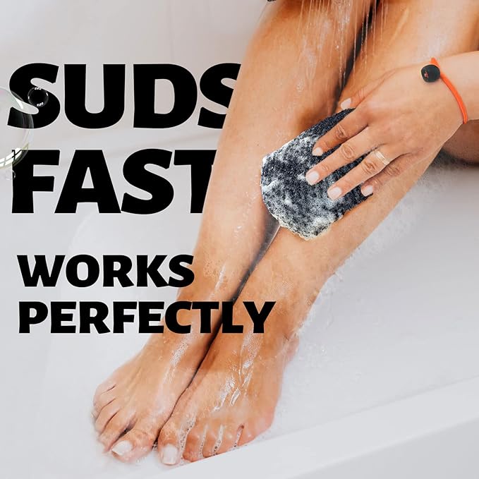 MIG4U Exfoliating Soap Bag for Shower 2 Pieces - Bar Soap Saver Pouch, Bamboo Body Scrubber Exfoliator Pocket in Travel Bathing, Black, Double Layer