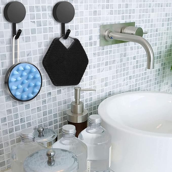 Silicone Body Scrubber Hair Shampoo Brush, Hair Scrubber Soft Silicone Bristles with 2 Pcs Hooks 1 Pcs Lanyard for All Skin Nourishing Cleansing